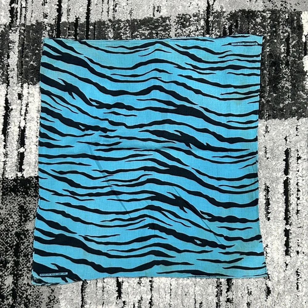 Vtg Lot Of 3 Bandana Color Fast Zebra Designed Handkerchiefs 100%‎ Cotton